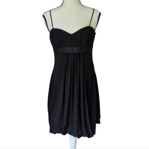 Dressbarn Pleated Empire Waist Spaghetti Strap Formal Dress 10 Black